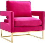 Avery - Velvet Chair With Polished Gold Base - R&R Furniture Gallery (Fountain Valley, CA)