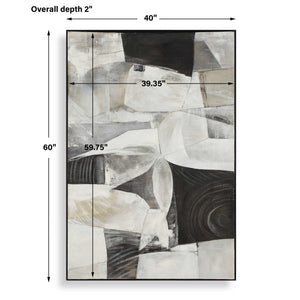 Folding - Time Framed Abstract Art - Black / Brown / Gray / White