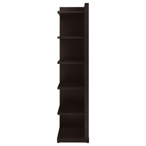 6 Tier Corner Bookcase - Cappuccino