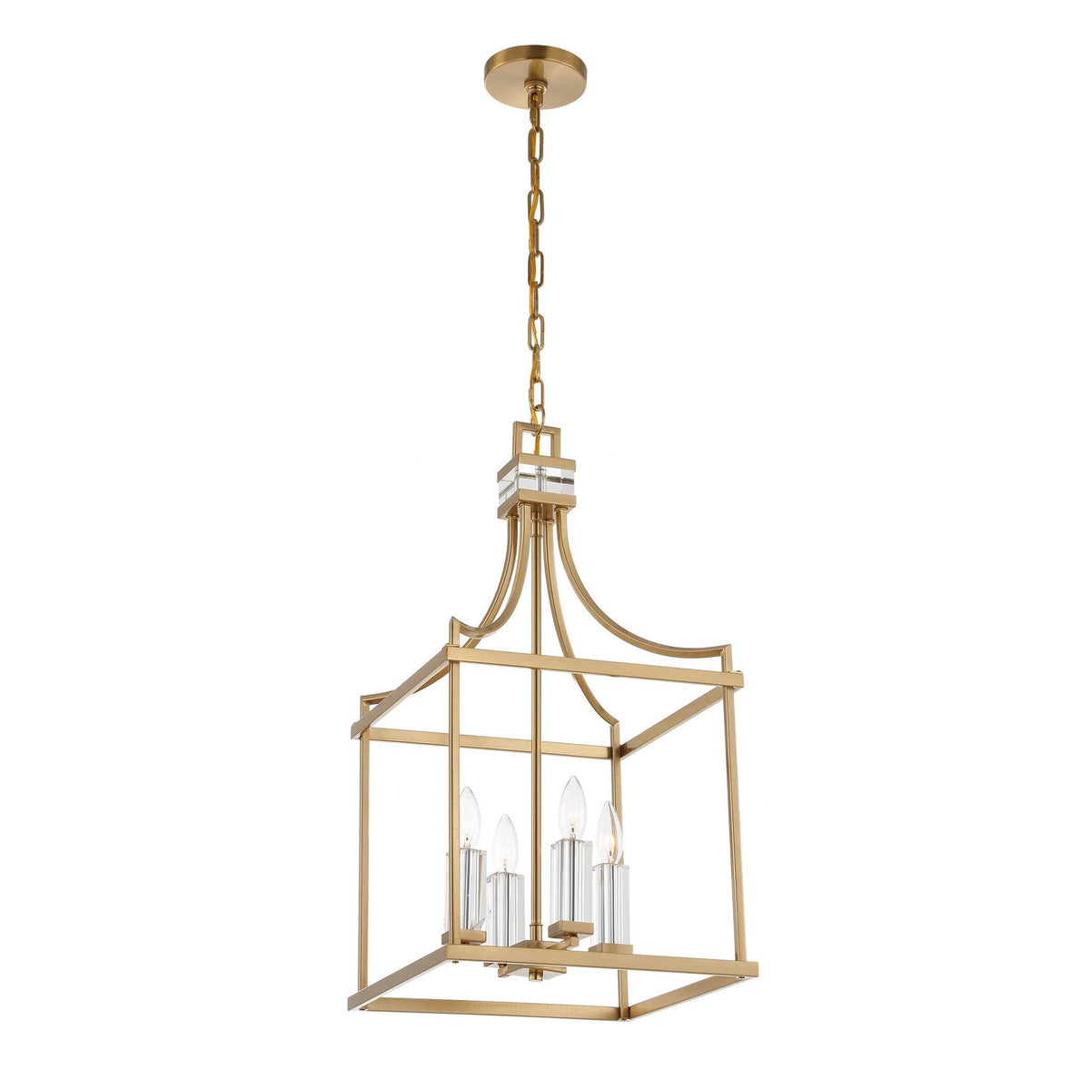 Montreal - 4 Light Brass Lantern Pendant - Gold