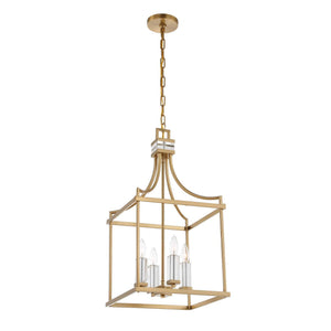 Montreal - 4 Light Brass Lantern Pendant - Gold