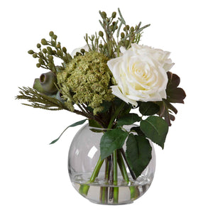 Belmonte - Floral Bouquet & Vase - Green