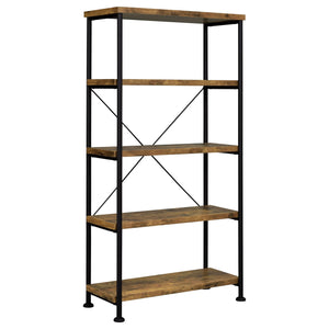Avon - 2 Piece Computer Desk And Bookcase With 3 Drawers - Rustic Brown