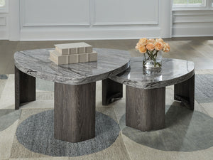Surmour - Stacked Cocktail Table - Gray / Brown - R&R Furniture Gallery (Fountain Valley, CA)