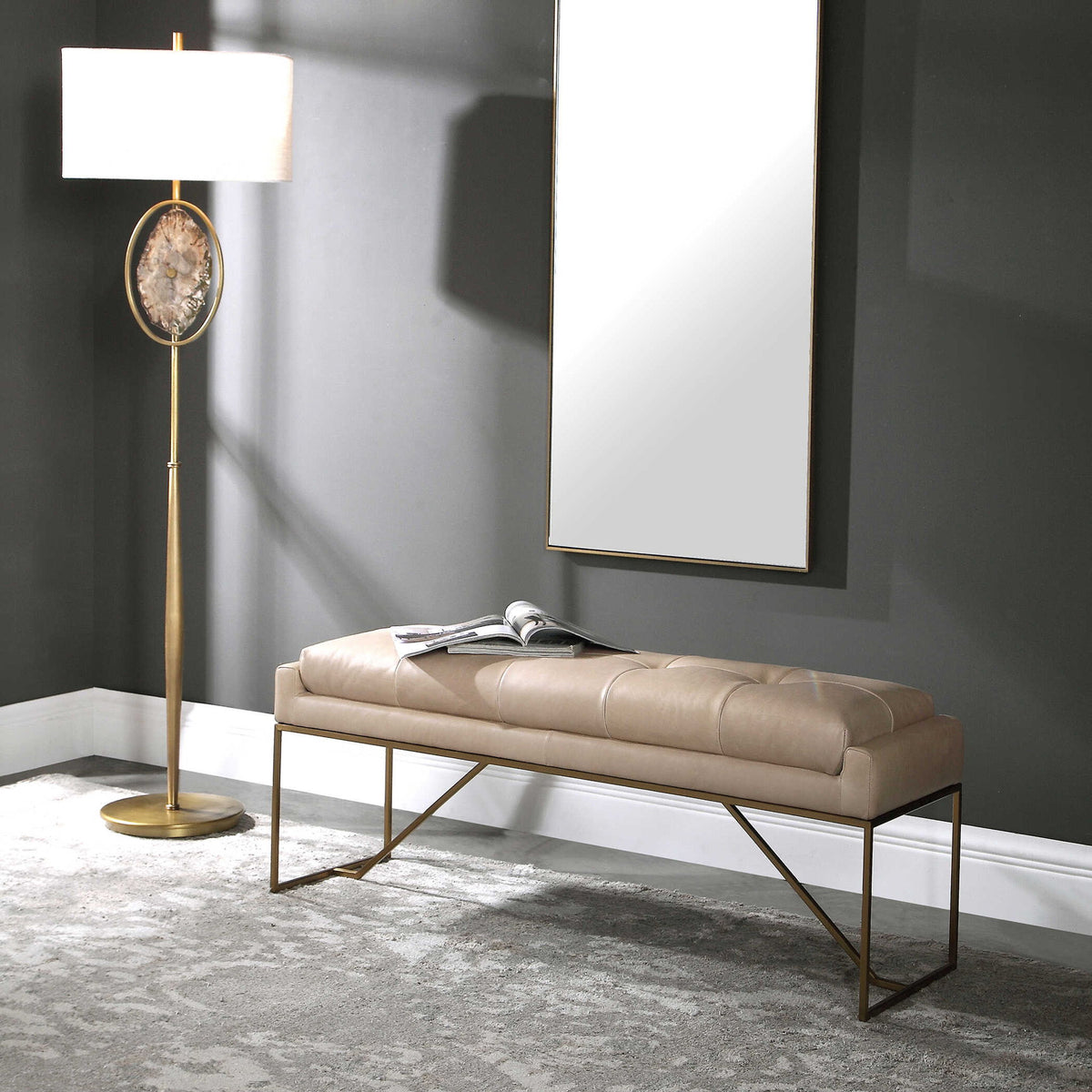 Trestle - Bench - Brass / White