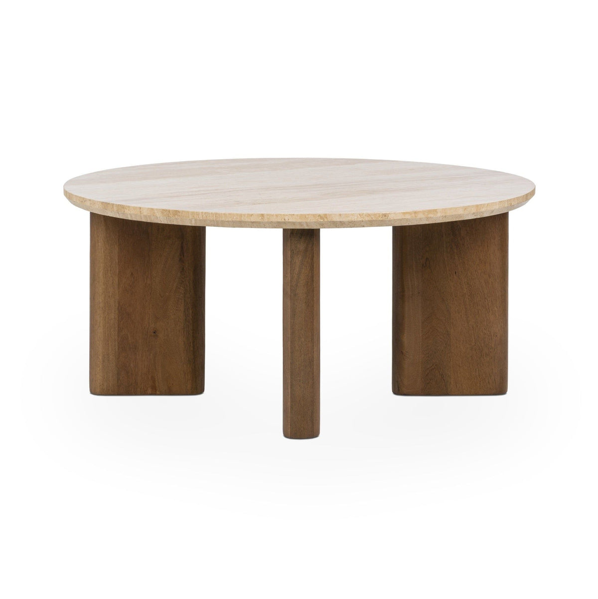 Idella - Travertine Round Table - R&R Furniture Gallery (Fountain Valley, CA)