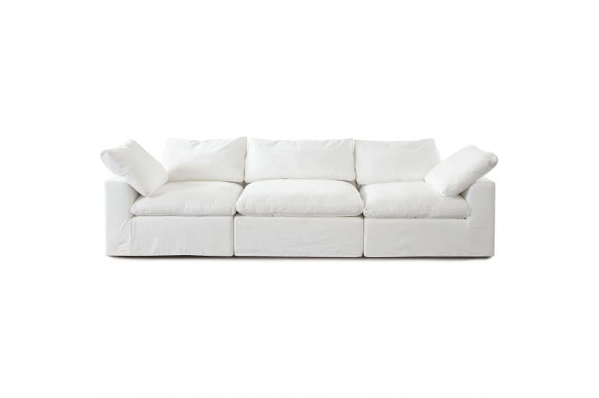 Willow 3PC Modular Sofa in White Linen Fabric