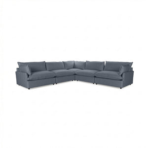 Classic Home Caplan modular sectional sofa with neutral fabric, featuring multiple seating sections and plush cushions.