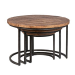 Shelby - Nesting Tables (Set of 3) - Medium Brown And Gunmetal