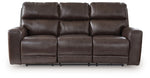 Crossplex - Power Reclining Sofa With Adjustable Headrest - Smoke - R&R Furniture Gallery (Fountain Valley, CA)