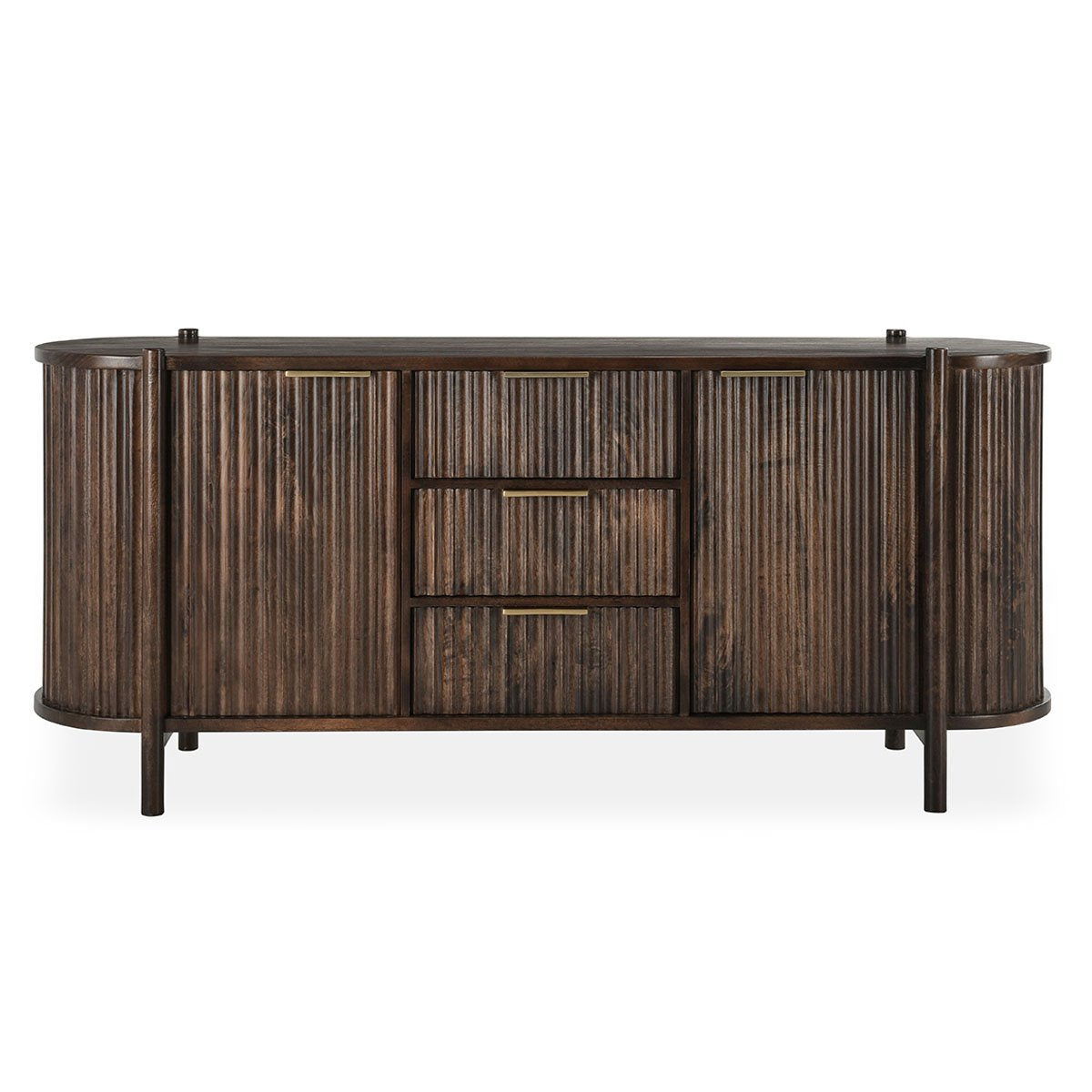Redford - 2 Door 3 Drawer Buffet - Bark Brown - R&R Furniture Gallery (Fountain Valley, CA)