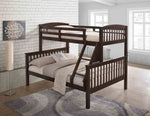 Brookings - Twin/Full Bunk Bed w/ Mattresses, Dark Cherry