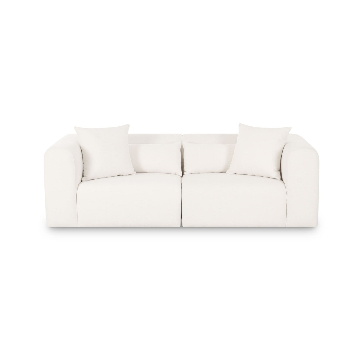 Tarra - Chenille Modular Loveseat - Cream - R&R Furniture Gallery (Fountain Valley, CA)