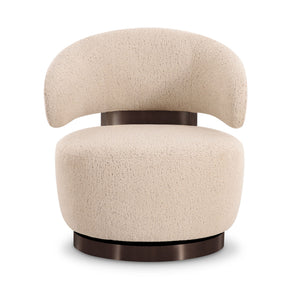 Austin - Boucle Swivel Chair - Cream - R&R Furniture Gallery (Fountain Valley, CA)