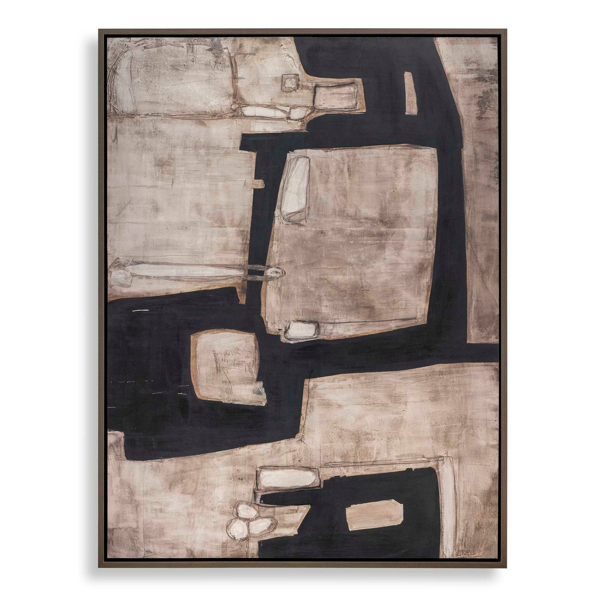 Been Around The Block - Framed Canvas - Black / Gray / White