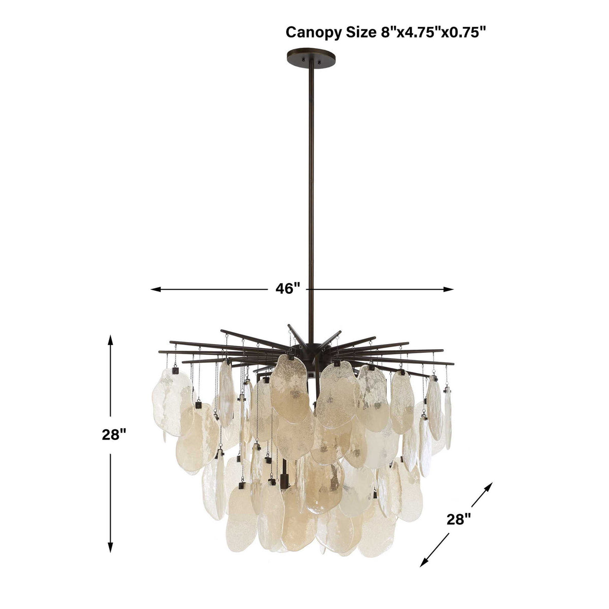 Seeded Shield - 8 Light Chandelier