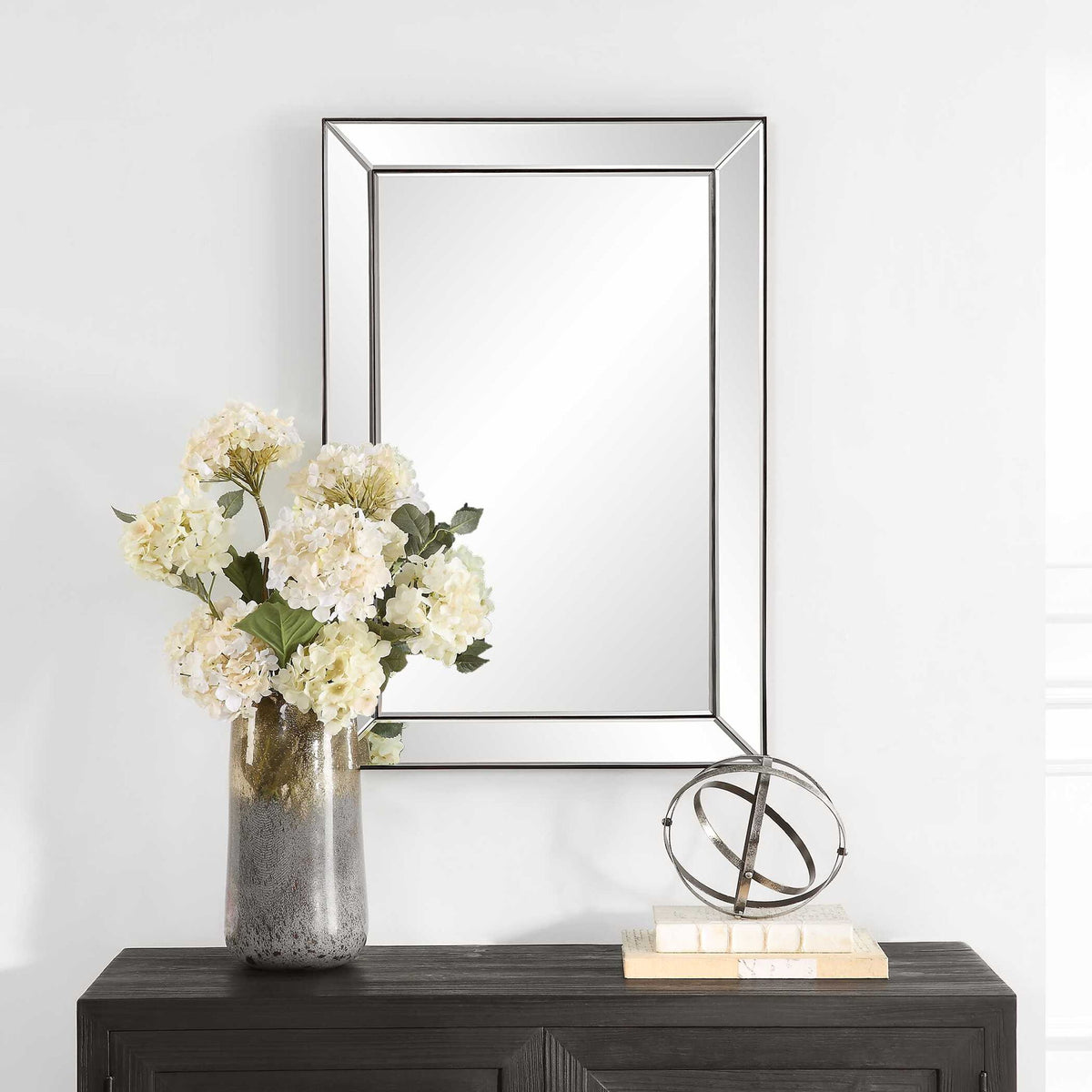 Elegant Rectangular Mirror - Dark Bronze