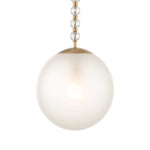 Ripple - 1 Light Frost Glass Pendant - Gold
