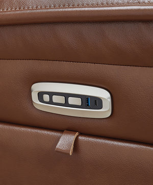 Healy Pier - Power Reclining Sofa / Adj Headrest - Chocolate - R&R Furniture Gallery (Fountain Valley, CA)