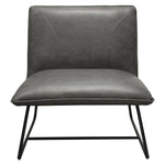Jordan Armless Accent Chair in Weathered Grey Leatherette with Black Metal Base by Diamond Sofa