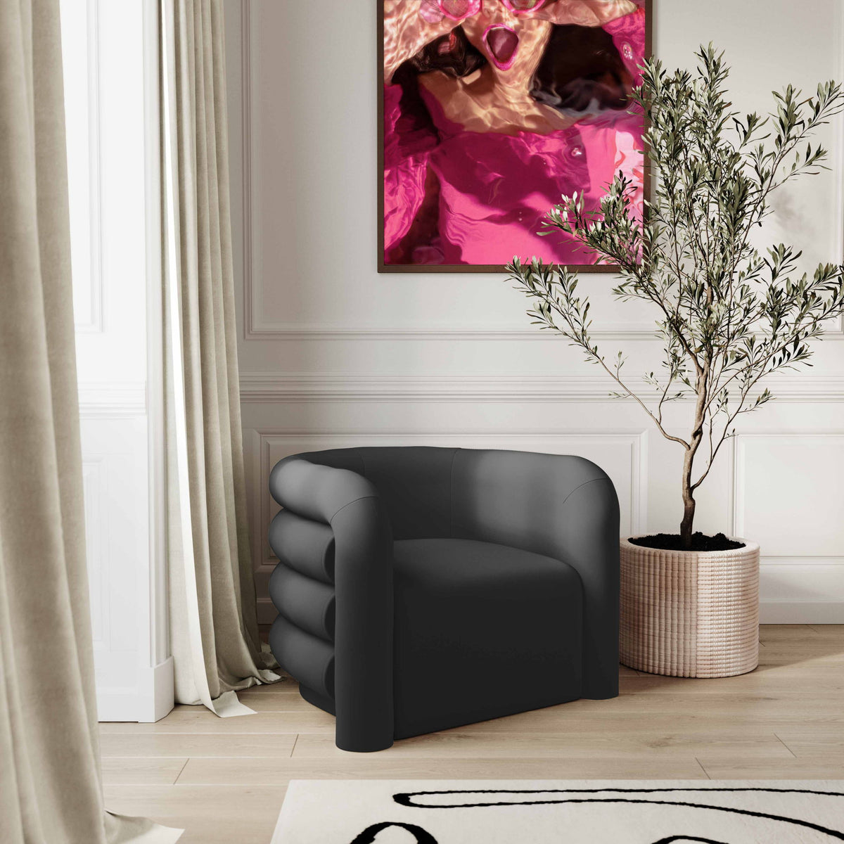 Curves - Velvet Lounge Chair - R&R Furniture Gallery (Fountain Valley, CA)