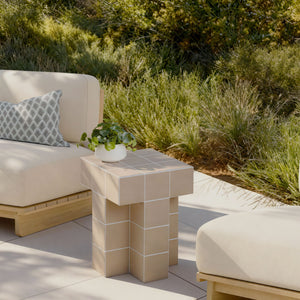 Alma - Tile Concrete Indoor/Outdoor Side Table - R&R Furniture Gallery (Fountain Valley, CA)