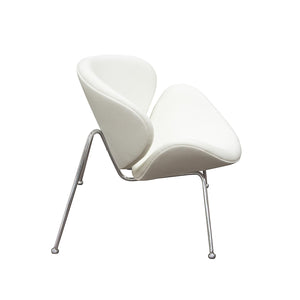 Set of (2) Roxy White Accent Chair with Chrome Frame by Diamond Sofa