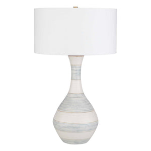 Potter - Table Lamp - Striped Ivory Blue