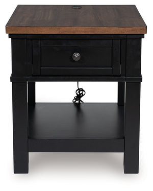 Wildenauer - Rectangular End Table - Brown / Black - R&R Furniture Gallery (Fountain Valley, CA)