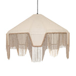 Buchanan - Fabric Fringed Angled Pendant Light - Natural