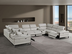 1246 - 10-Piece U-Shaped Modular Power Reclining Sectional With 4 Power Recliners And Power Headrests