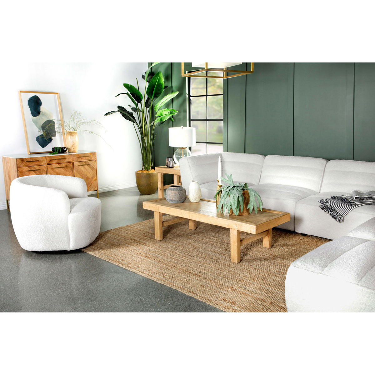 Sunny - Square Upholstered Ottoman - Ivory
