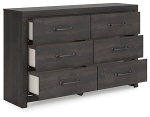 Hollivern - Six Drawer Dresser - Dark Gray - R&R Furniture Gallery (Fountain Valley, CA)
