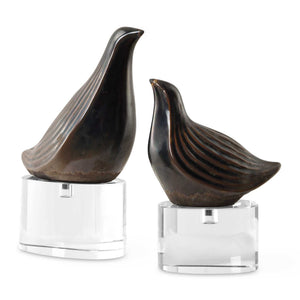 Nesting Bird - Gray Sculptures (Set of 2)