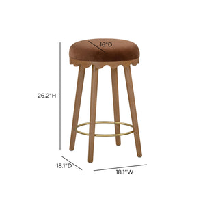 Oodle - Performance Vegan Mohair Light Walnut Stool