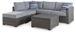 Petal Road - Loveseat Sectional, Ottoman, Table Set (Set of 4) - Gray - R&R Furniture Gallery (Fountain Valley, CA)
