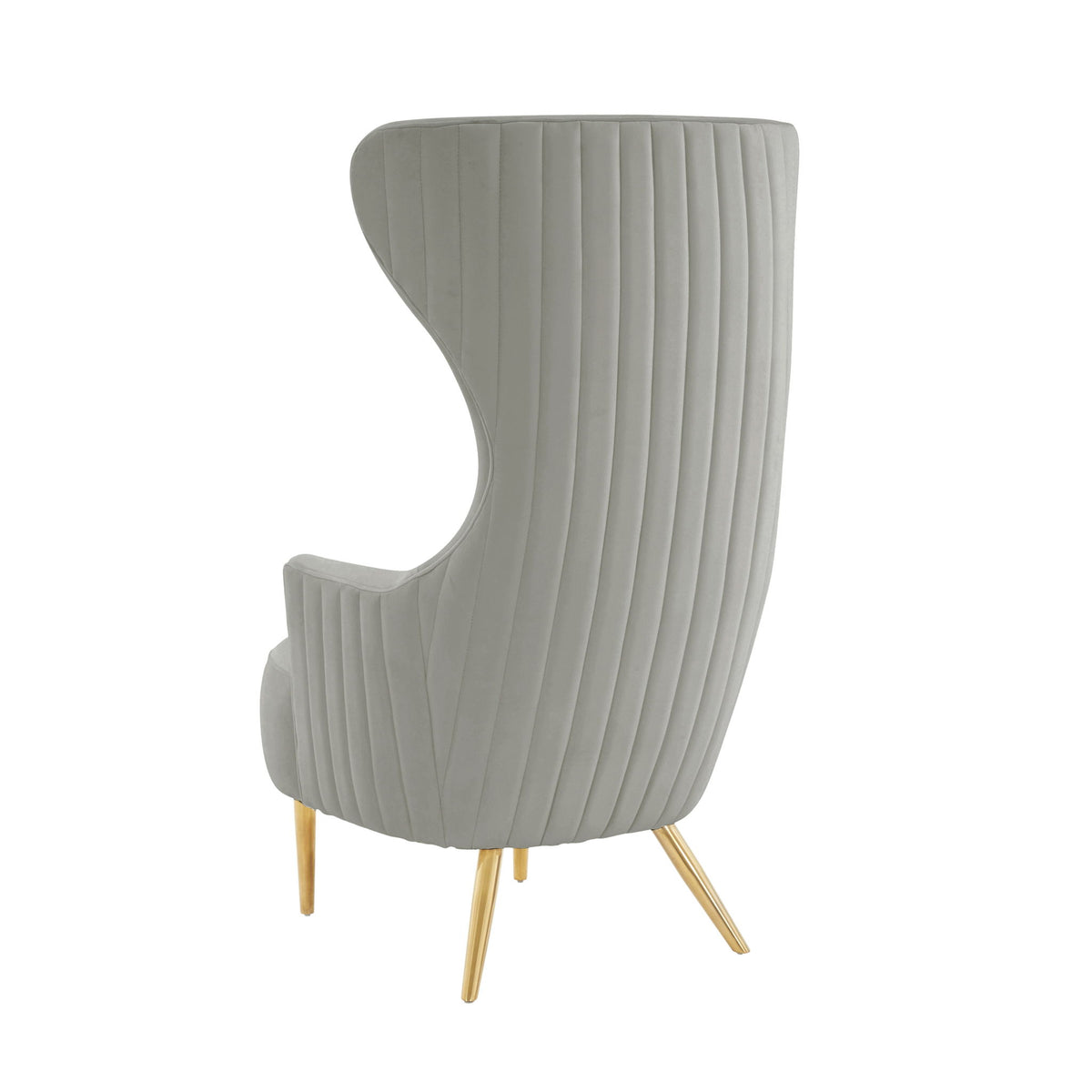 Julia - Velvet Channel Tufted Wingback Chair - R&R Furniture Gallery (Fountain Valley, CA)