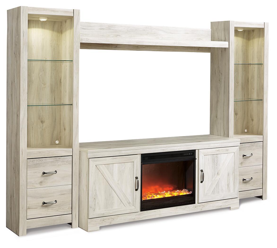Bellaby entertainment center by Signature Design by Ashley® with TV console, storage cabinets, and open shelving