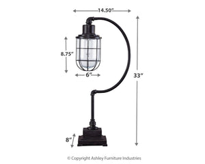 Jae - Metal Desk Lamp - Antique Black - R&R Furniture Gallery (Fountain Valley, CA)