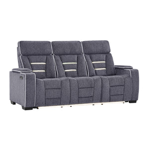 Austin - Reclining Sofa With Storage Arms - Gray