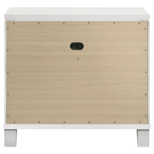 2 Drawer Nightstand With Accents - White