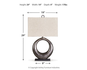 Saria - Metal Table Lamp - Antique Silver Finish - R&R Furniture Gallery (Fountain Valley, CA)