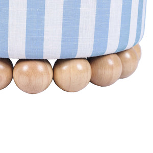 Dex - Striped Linen Ottoman - R&R Furniture Gallery (Fountain Valley, CA)