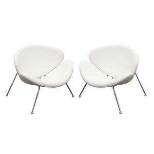 Set of (2) Roxy White Accent Chair with Chrome Frame by Diamond Sofa