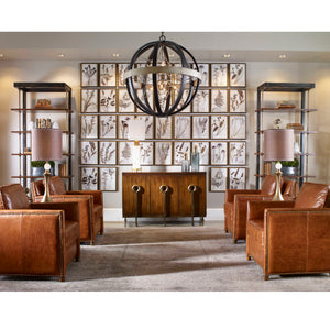 Hatcher - Etagere - Black / Brass / Woodtone