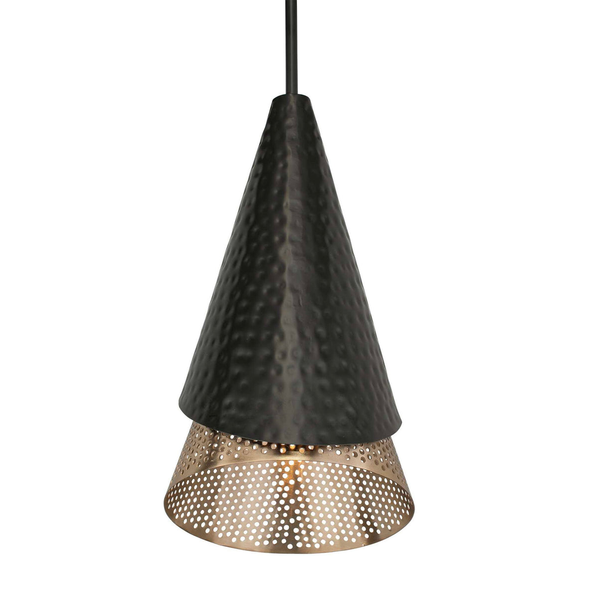 Apollo - 1 Light Mini Pendant - Black / Gold