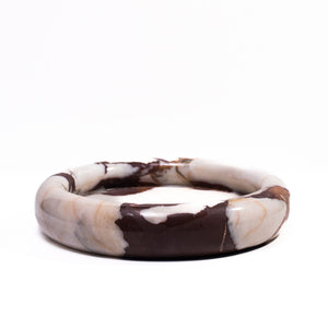 Marble Round Edged Catch-All - Breccia / White / Brown
