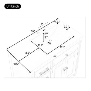 2 Piece Freestanding Bathroom Vanity Set With Sink Top, Reversible Dual Layout