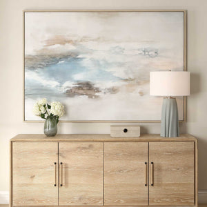 Chasing Blue - Coastal Canvas Art - Blue / Brown / Gray / White
