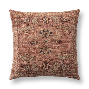 Villa Medley 22-inch accent pillow in multi and olive green pattern